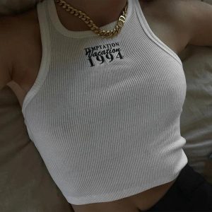 1994 Vintage Ribbed Tank Top - Y2K Outfits Women’s Fashion Essential