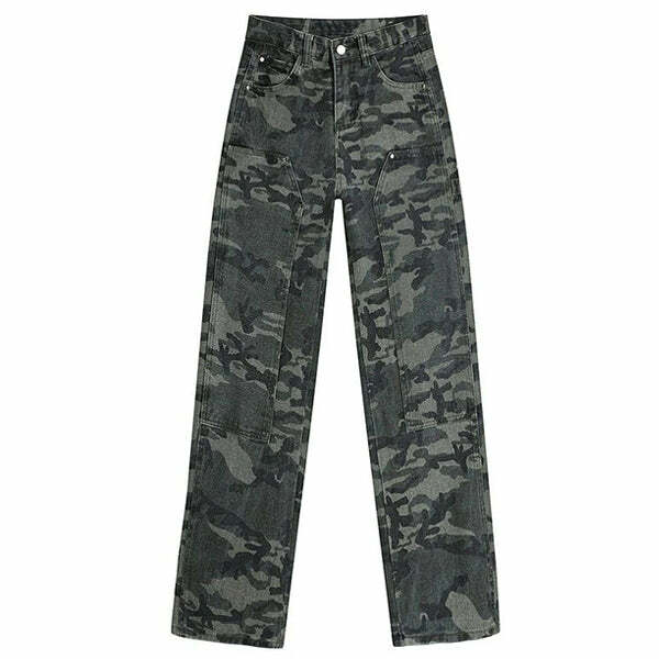 90's Camouflage Cargo Jeans - Trendy Y2K Outfits for Women