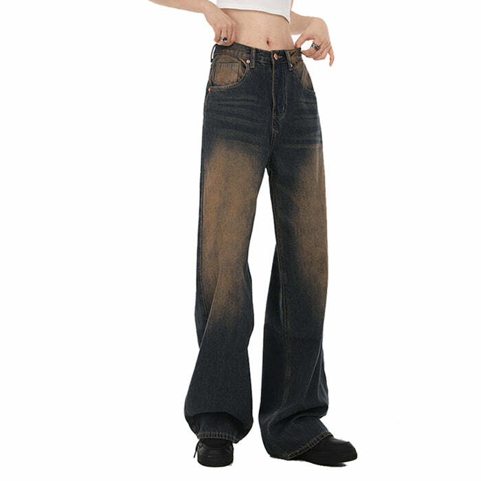 90's Kids Jeans in Washed Brown - Y2K Outfits for Women & Girls