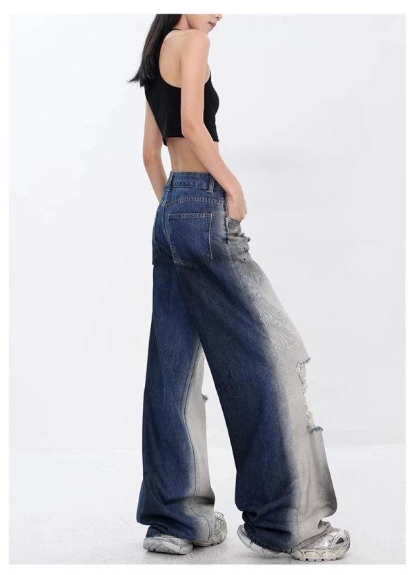 Ashen Ruin Distressed Jeans - Y2K Outfits for Women, Emo & Grunge Style