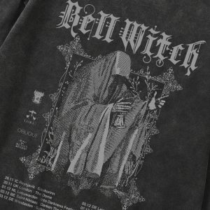 Bell Witch Gothic Long Sleeve Top - Y2K Outfits for Women, Emo Style