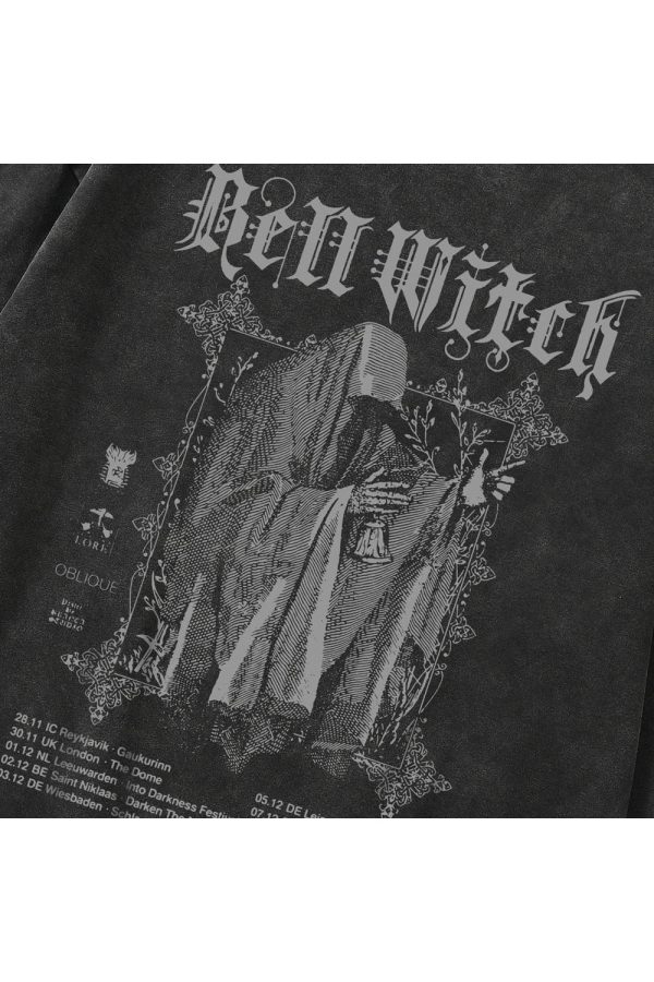 Bell Witch Gothic Long Sleeve Top - Y2K Outfits for Women, Emo Style