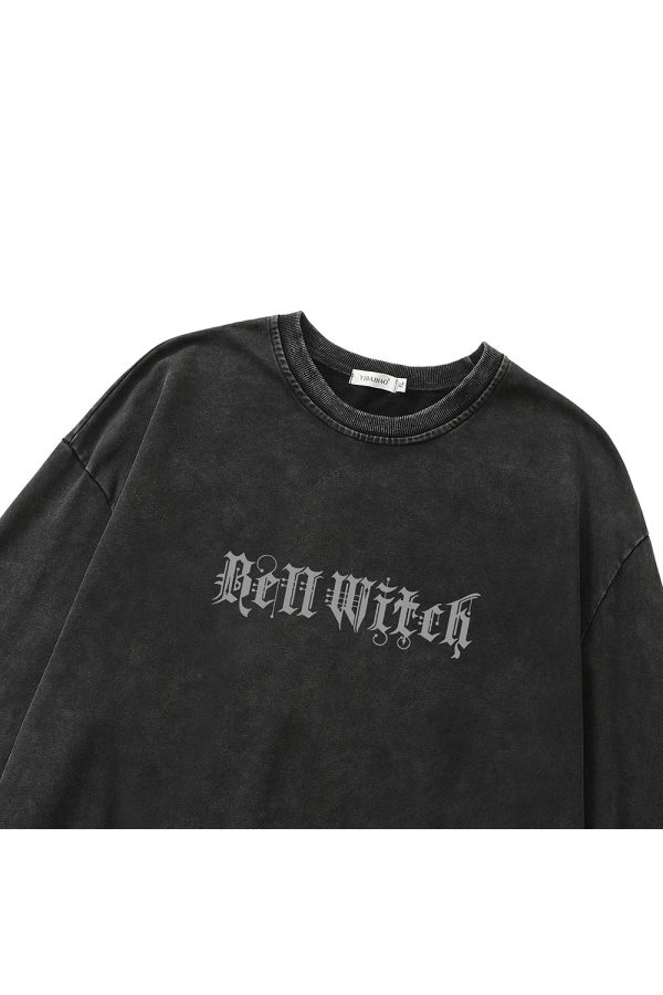 Bell Witch Gothic Long Sleeve Top - Y2K Outfits for Women, Emo Style