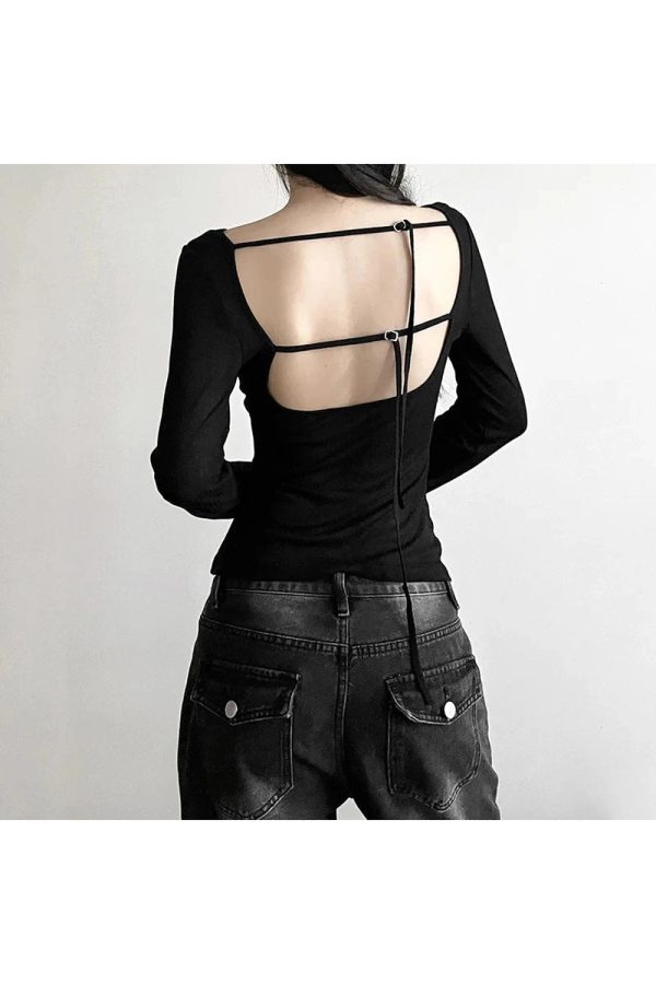 Black Off-Shoulder Ribbed Top - Trendy Y2K Outfits for Women