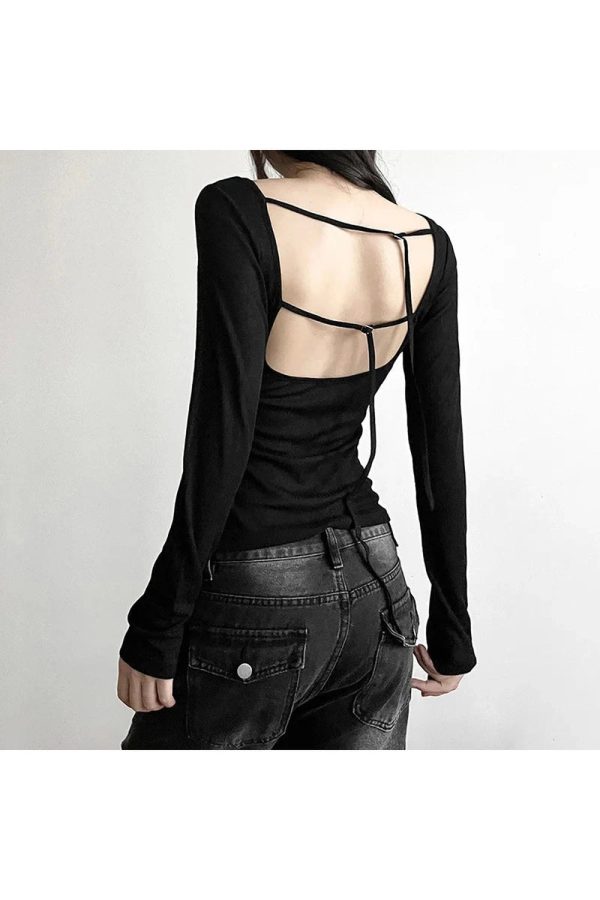 Black Off-Shoulder Ribbed Top - Trendy Y2K Outfits for Women