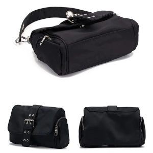 Buckled Utility Shoulder Bag - Trendy Y2K Outfits for Women & Girls