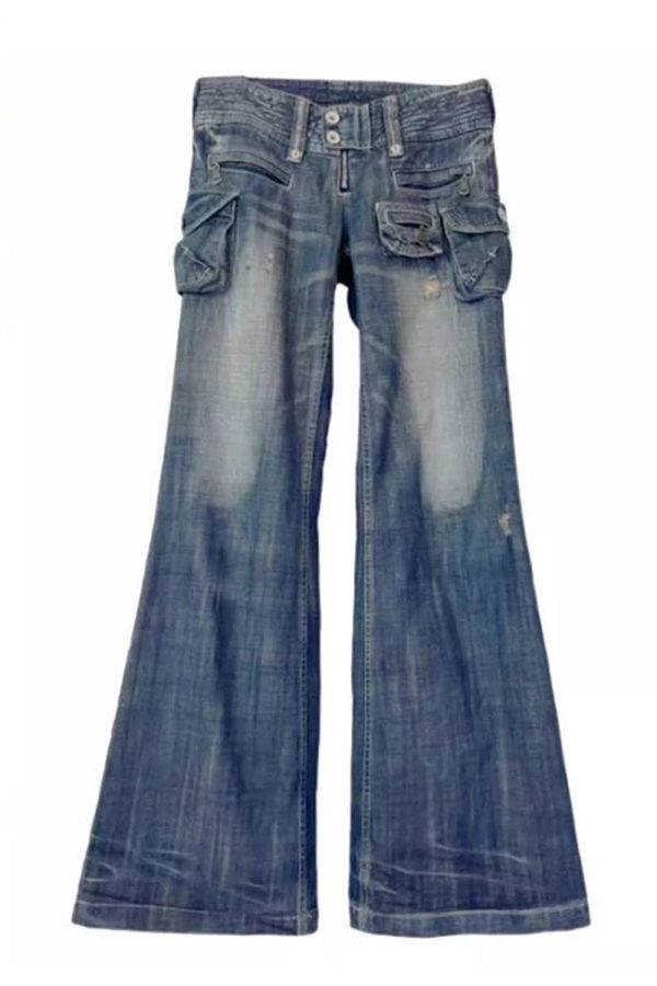 Cargo Chic Wide-Leg Jeans - Trendy Y2K Outfits for Women & Girls