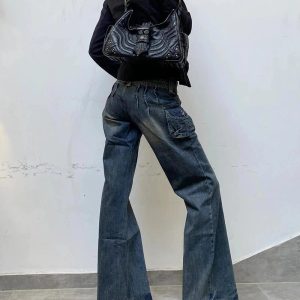 Cargo Chic Wide-Leg Jeans - Trendy Y2K Outfits for Women & Girls