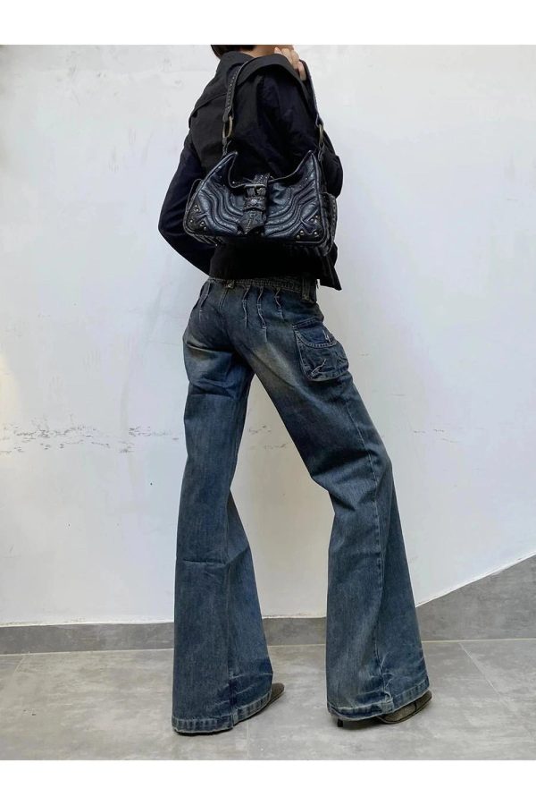 Cargo Chic Wide-Leg Jeans - Trendy Y2K Outfits for Women & Girls