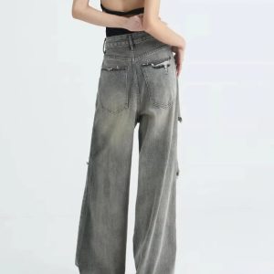 Distressed Oversized Baggy Jeans for Y2K Outfits Women & Emo Styles