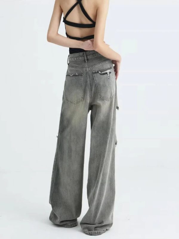 Distressed Oversized Baggy Jeans for Y2K Outfits Women & Emo Styles