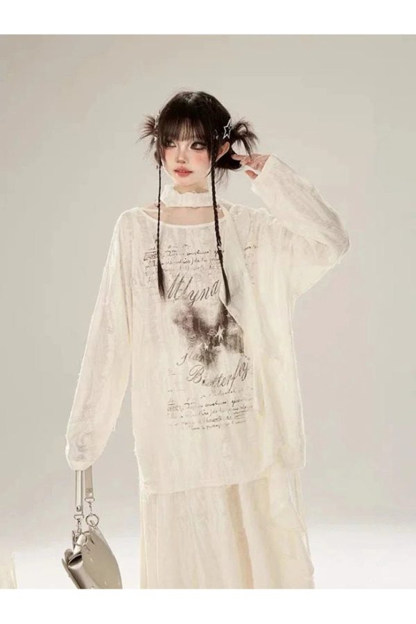 Ethereal Butterfly Poetic Top - Trendy Y2K Outfits for Women