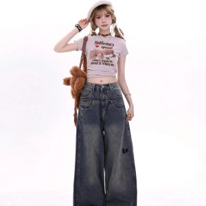 Extreme Wide-Leg Baggy Jeans - Trendy Y2K Outfits for Women