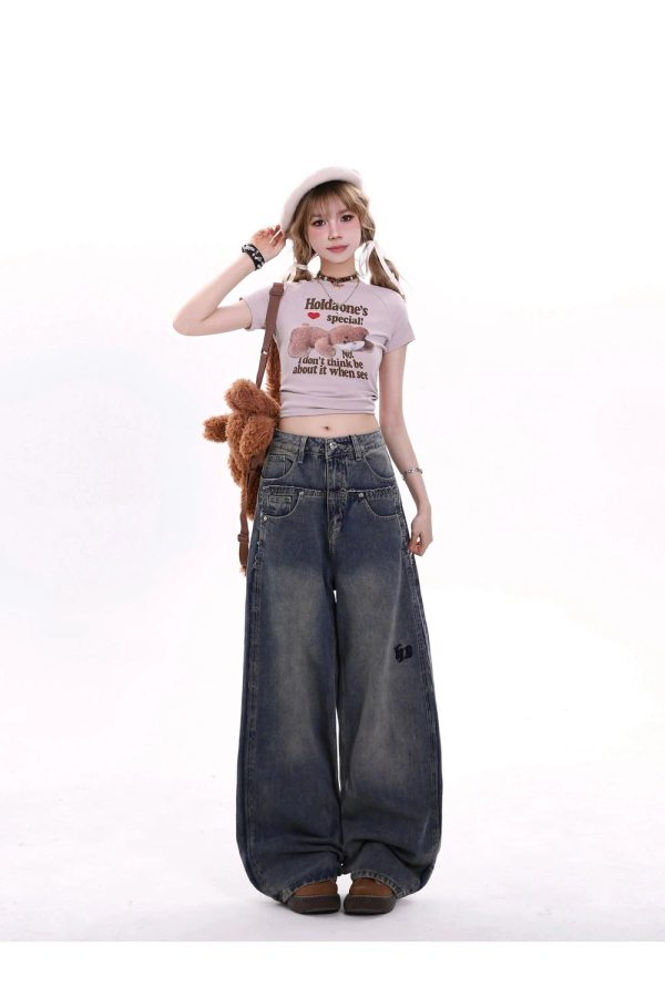 Extreme Wide-Leg Baggy Jeans - Trendy Y2K Outfits for Women