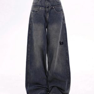 Extreme Wide-Leg Baggy Jeans - Trendy Y2K Outfits for Women