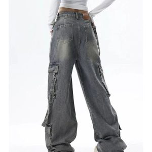 Extreme Wide-Leg Cargo Jeans - Trendy Y2K Outfits for Women