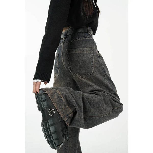 Faded Grunge Baggy Jeans - Trendy Y2K Outfits for Women & Girls