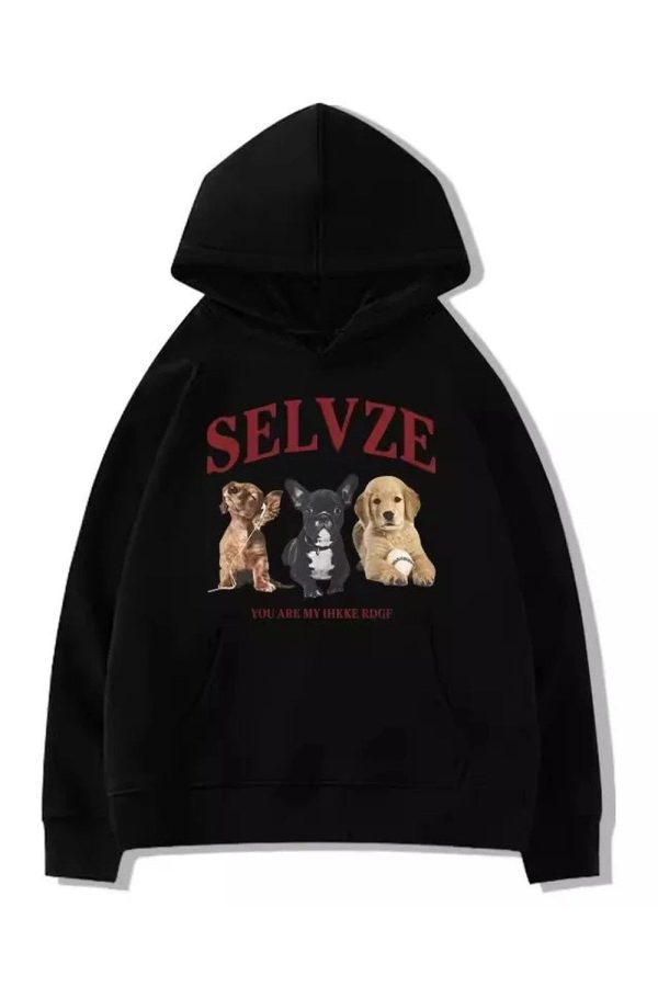 Fall Cute Puppy Graphic Hoodie | Y2K Outfits Women & Aesthetic Style