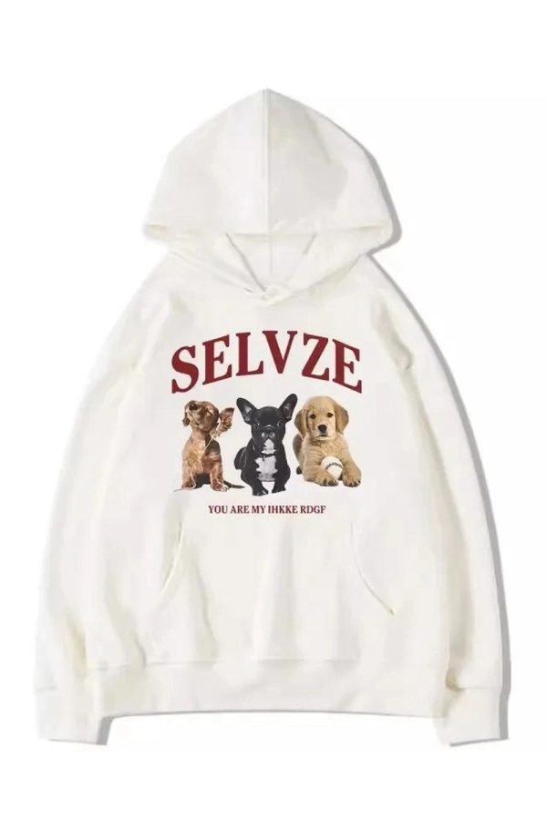 Fall Cute Puppy Graphic Hoodie | Y2K Outfits Women & Aesthetic Style