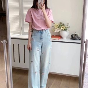 Fall Floral Dream Wide-Leg Jeans - Y2K Outfits for Women, Cute & Trendy