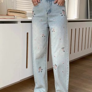 Fall Floral Dream Wide-Leg Jeans - Y2K Outfits for Women, Cute & Trendy