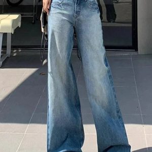 Fall Light Wash Wide-Leg Denim - Y2K Outfits for Women, Cute & Trendy