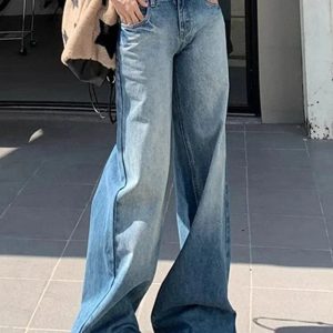 Fall Light Wash Wide-Leg Denim - Y2K Outfits for Women, Cute & Trendy