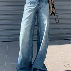 Fall Light Wash Wide-Leg Denim - Y2K Outfits for Women, Cute & Trendy