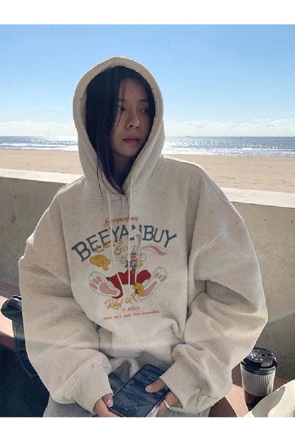 Fall Retro Cartoon Graphic Hoodie | Y2K Outfits Women & Aesthetic Styles