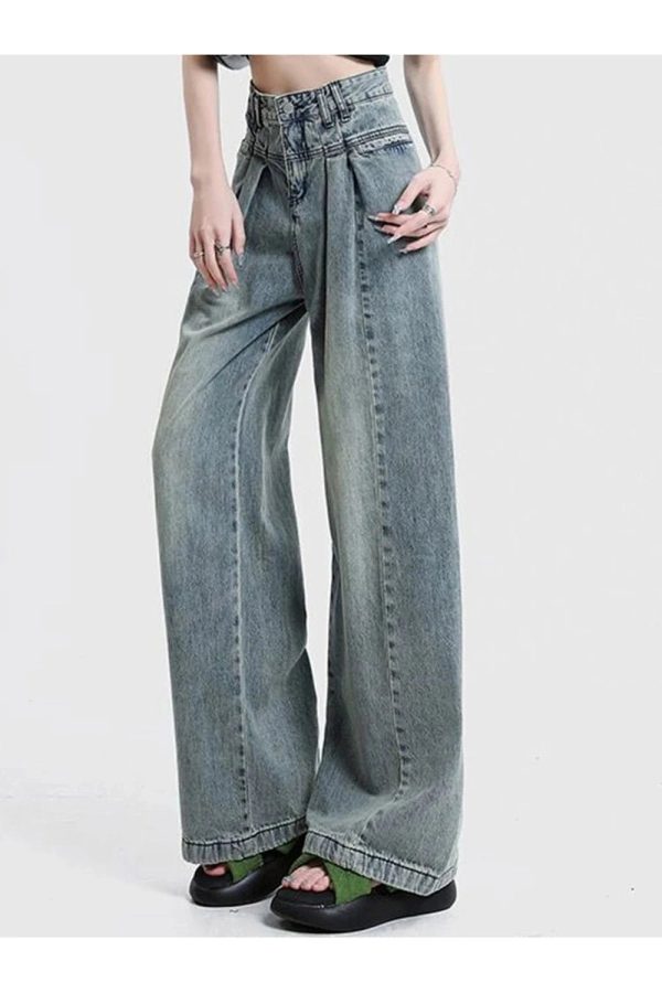 Fall Ultra Wide-Leg Baggy Jeans - Y2K Outfits for Women, Trendy Styles