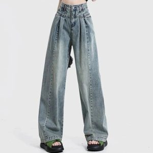 Fall Ultra Wide-Leg Baggy Jeans - Y2K Outfits for Women, Trendy Styles