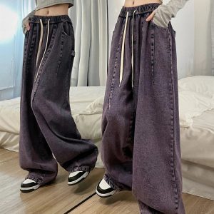 Fall Ultra-Wide Vintage Cargo Jeans - Y2K Outfits for Women & Girls