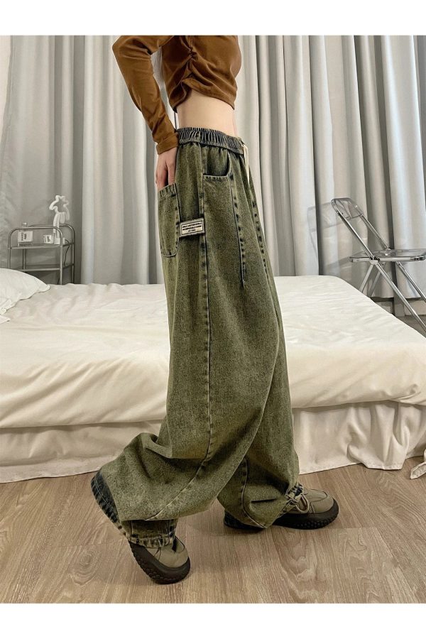 Fall Ultra-Wide Vintage Cargo Jeans - Y2K Outfits for Women & Girls