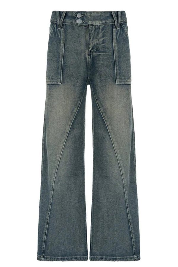 Fall Vintage Washed Baggy Jeans - Y2K Outfits for Women, Cute & Trendy