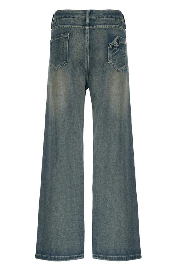 Fall Vintage Washed Baggy Jeans - Y2K Outfits for Women, Cute & Trendy