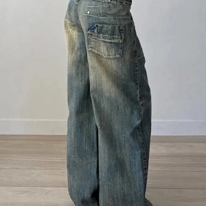 Fall Vintage Washed Baggy Jeans - Y2K Outfits for Women, Cute & Trendy