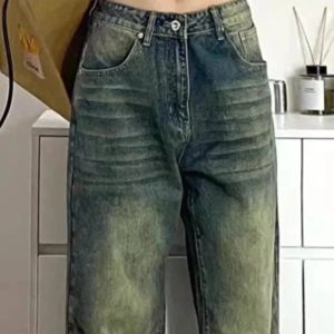 Fall Washed Low-Rise Baggy Jeans - Y2K Outfits for Women & Girls