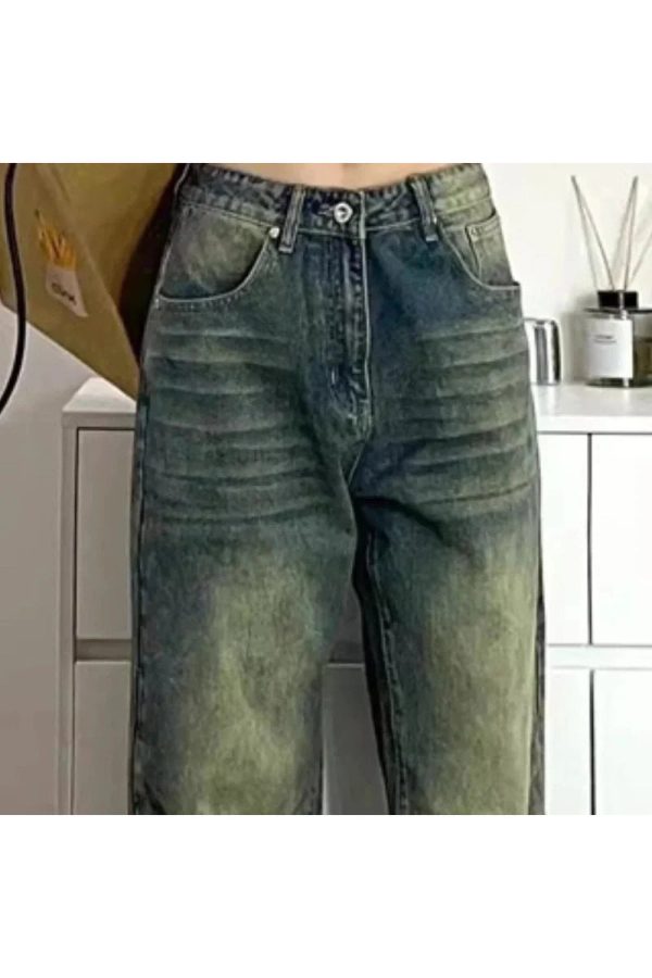 Fall Washed Low-Rise Baggy Jeans - Y2K Outfits for Women & Girls