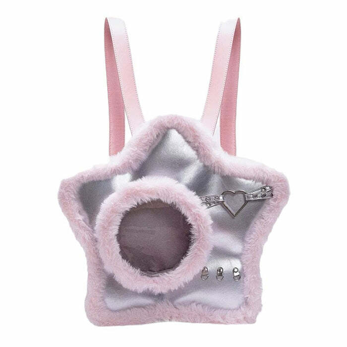 Furry Star-Shaped Backpack | Y2K Outfits Women’s Trendy Accessory