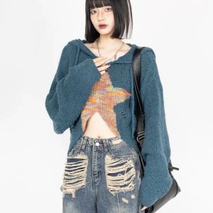 Galactic Grunge Hoodie - Trendy Y2K Outfits for Women & Emo Style