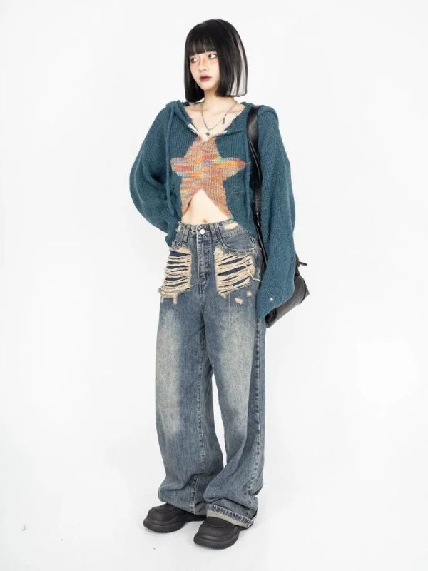 Galactic Grunge Hoodie - Trendy Y2K Outfits for Women & Emo Style