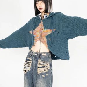 Galactic Grunge Hoodie - Trendy Y2K Outfits for Women & Emo Style