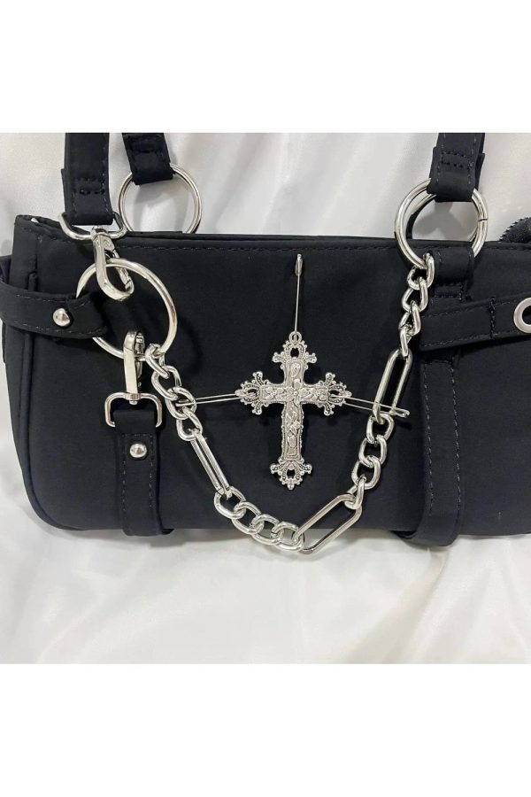 Gothic Cross Chain Shoulder Bag - Y2K Outfits Women’s Fashion Accessory