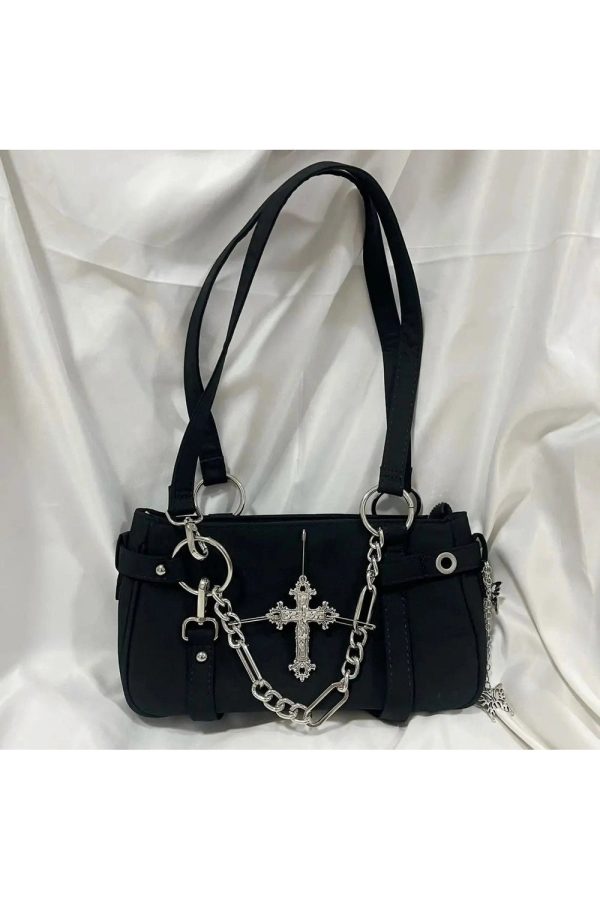 Gothic Cross Chain Shoulder Bag - Y2K Outfits Women’s Fashion Accessory