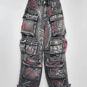 Graffiti Riot Cargo Jeans - Trendy Y2K Outfits for Women & Girls