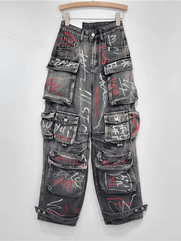 Graffiti Riot Cargo Jeans - Trendy Y2K Outfits for Women & Girls