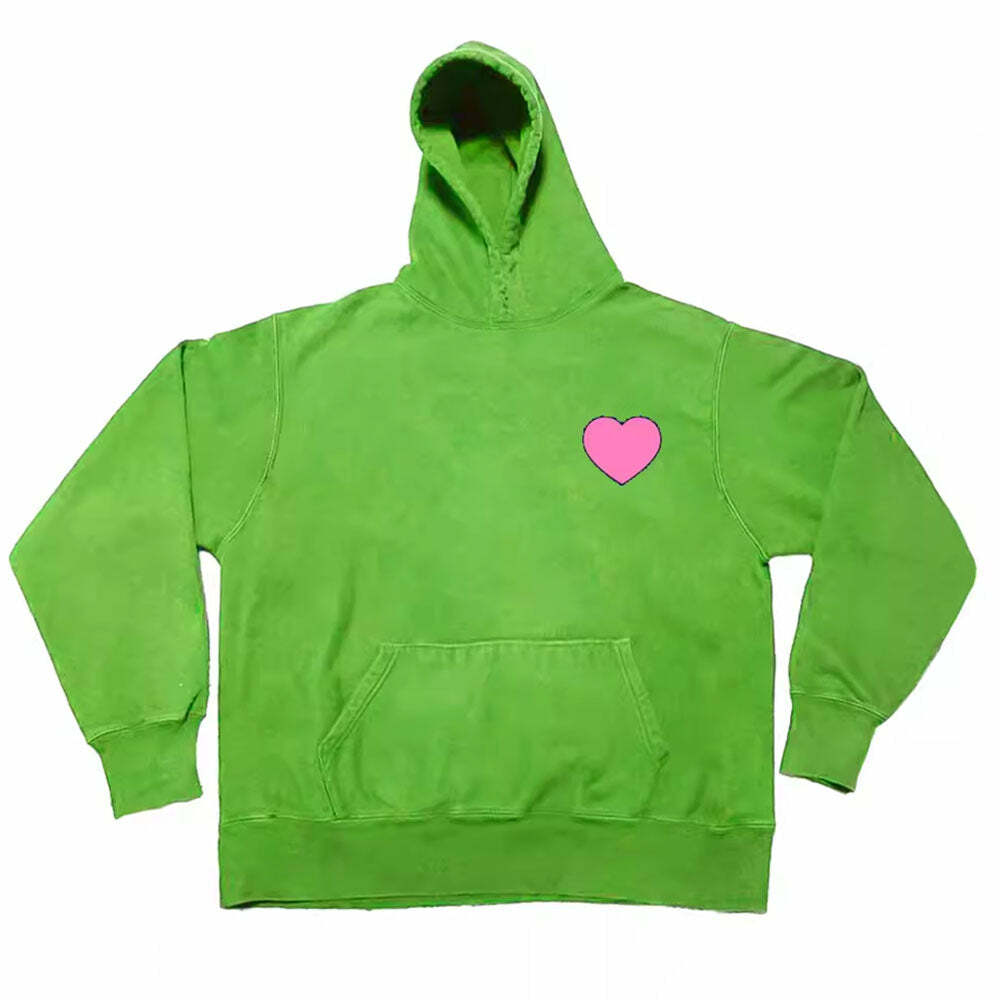 Heart Print Hoodie - Trendy Y2K Outfits for Women, Cute & Aesthetic Styles