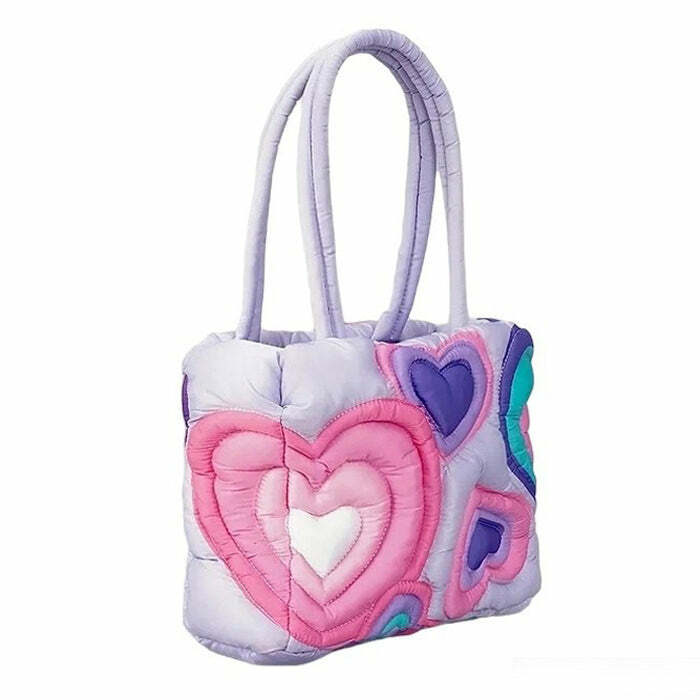 Heart Puffer Shoulder Bag - Trendy Y2K Outfits for Women & Girls