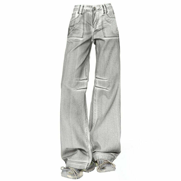 High Fashion Silver Jeans - Trendy Y2K Outfits for Women & Girls