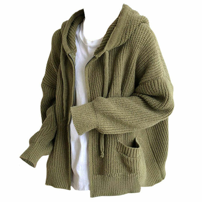 Hygge Knit Zip Up Hoodie - Trendy Y2K Outfits for Women & Girls